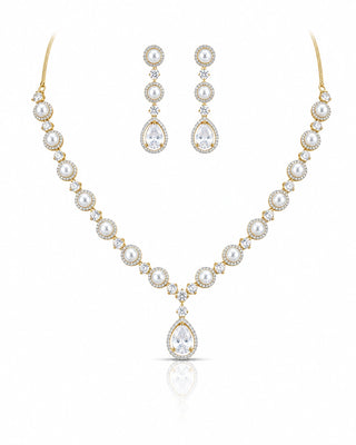 Pearl Designer Traditional Gold Plated Necklace Set – Sanaya