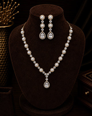 Pearl Designer Traditional Gold Plated Necklace Set – Sanaya
