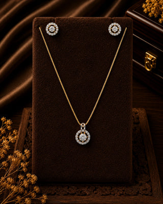 Solitare Pendant with Studs - Miraya