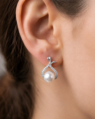 DemiFine Grace Rhodium Chain Earrings - Binani