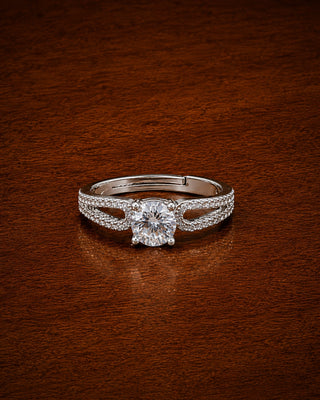 Solitare AD Adjustable Ring - Sahitya