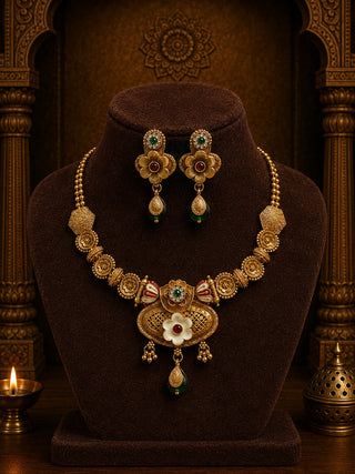 Majestic Temple Enchanted Necklace Set- Revika