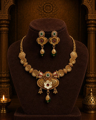 Majestic Temple Enchanted Necklace Set- Revika