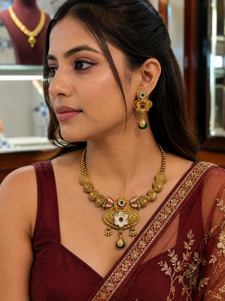 Majestic Temple Enchanted Necklace Set- Revika