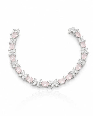 Baby Pink Color Convenient Tennis AD Bracelet - Aeri