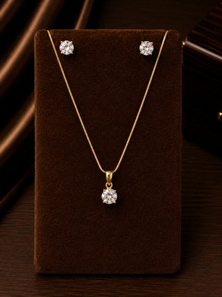 Signity Sparkling Solitare Pendant Set - Salini