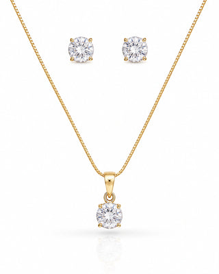 Signity Sparkling Solitare Pendant Set - Salini