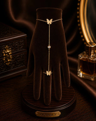 Butterfly Gold Plated DemiFine HathPhool - Abha