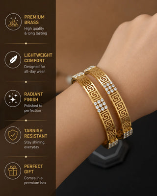 Premium Pattern Spark Line AD Bangles - Manisha