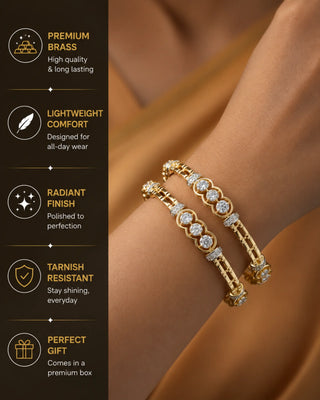 Modern Design Turkish American Diamond Bangles - Radhika