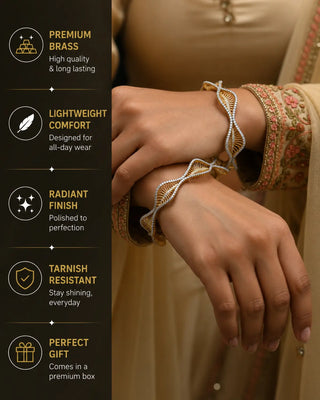 Light Weight Premium Swirl Designer Bangles Set - Siyaara