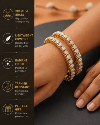 Traditional Rajasthani Gokuru Star CZ Bangles - Sakshi