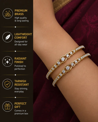 Elegant American Diamond Real Look Bangles - Ashira
