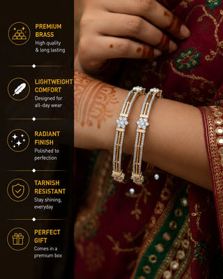 Zevarly Apsara Fine Micro Cut Bangles