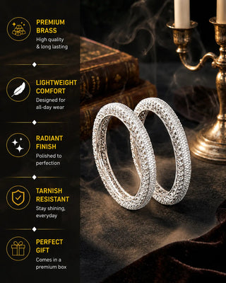 Anti Tarnish Silver Plated Designer Wedding Bangles - Rakshanda