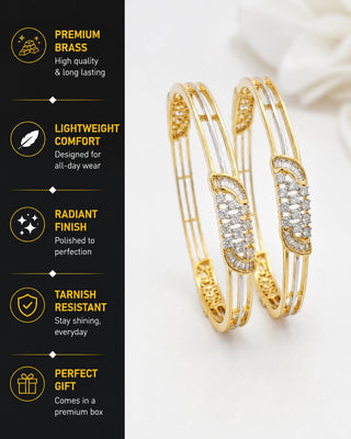 Zevarly Modern American Diamond Bangles -Selene