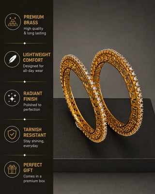 Rajwadi Traditional Solitare Pacheli Bangles - Sagarika