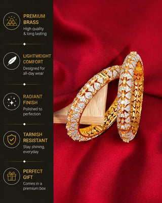 Gokhuru Kashmiri Openable AD Bangles - Zareena