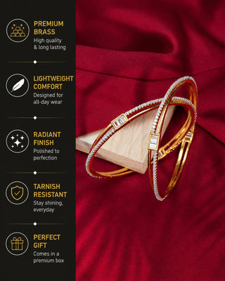 Sleek Stylish Star CZ Bangles - Chitra
