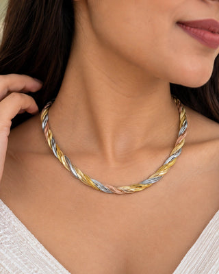 Triple-Tone Gold, Rose & Silver Anti-Tarnish Chain – Kisni