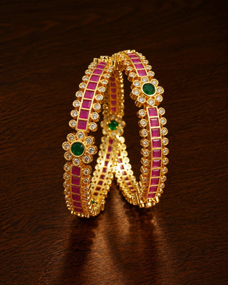 South Indian Tradional Kundan AD Bangle - Kripa