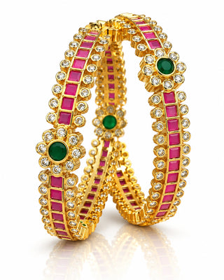 South Indian Tradional Kundan AD Bangle - Kripa