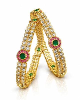 South Indian Tradional Kundan AD Bangle - Girija