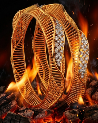 Chetna AD Bangles - AD Bangles | Side Angle View | Buy Online India | Zevarly