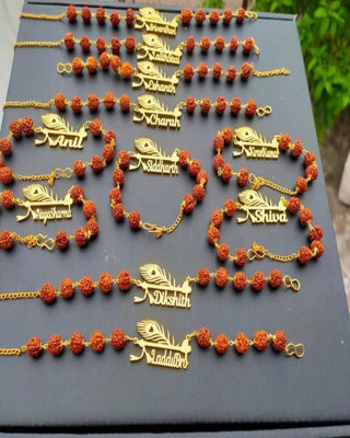 Zevarly Personalized Gold-Plated Name Rakhi Sencond Image