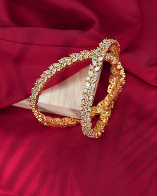 Zevarly Dakshya Floral AD Bangles