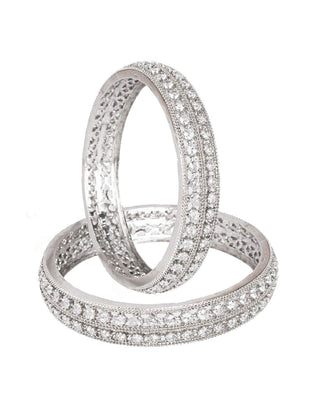 Darshika Silver Plated Bangles - Elegant Jewelry for Every Occasion Side Image