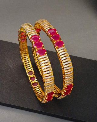 Designer AD Bangles - AD Bangles | Side Angle View | Buy Online India | Zevarly