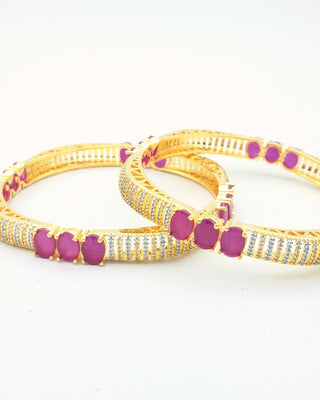 Designer AD Bangles - AD Bangles | Side Angle View | Buy Online India | Zevarly