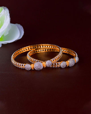 Devsena Royal Gold & Silver Plated Bangles Main Image