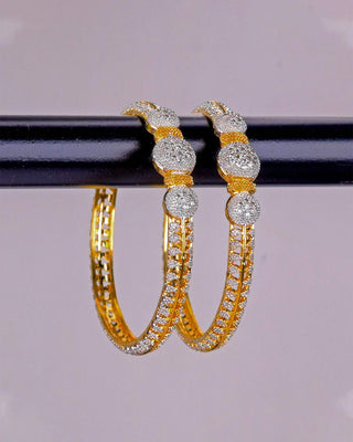 Devsena Royal Gold & Silver Plated Bangles White Background Hanger Image