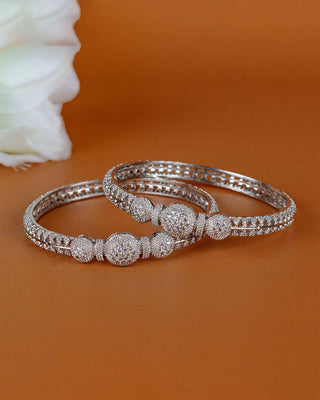 Devsena Royal Silver Plated Bangles Main Image