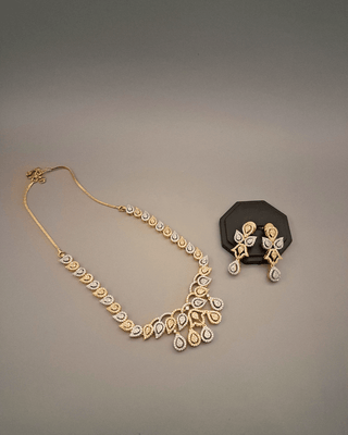 Dia AD Choker Necklace - AD Necklace Set | Necklace Close-Up | Buy Online India | Zevarly
