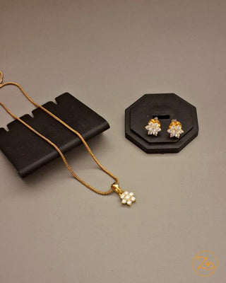 Divine Feather Pendant Set - AD Pendant Set | Pendant Close-Up | Buy Online India | Zevarly
