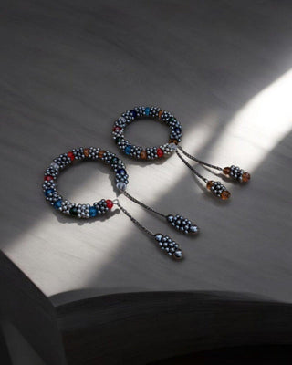 Diya Oxidized Silver Bracelets Combo - AD Bracelet | Main Product View | Buy Online India | Zevarly