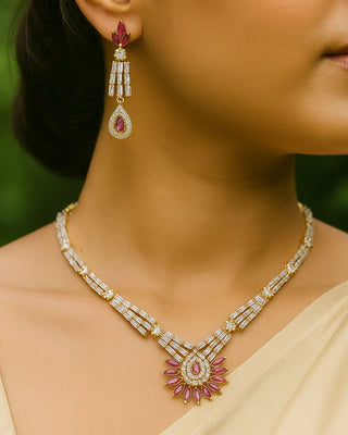 Drishti CZ Necklace Set - AD Necklace Set | Main Product View | Buy Online India | Zevarly