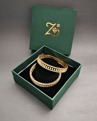 Drishti Two Tone Plated AD Bangles - AD Bangles | Side Angle View | Buy Online India | Zevarly