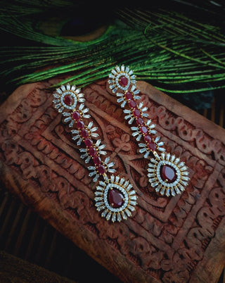 Zevarly Rubi American Diamond Earrings