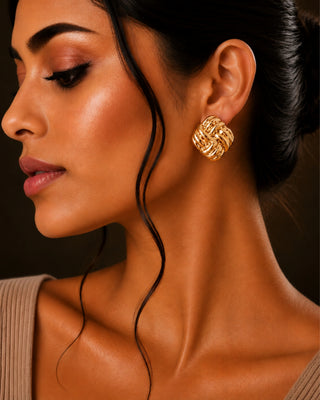Square Wave DemiFine Studs - Pola