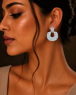 Rhodium DemiFine Danglers - Pusi