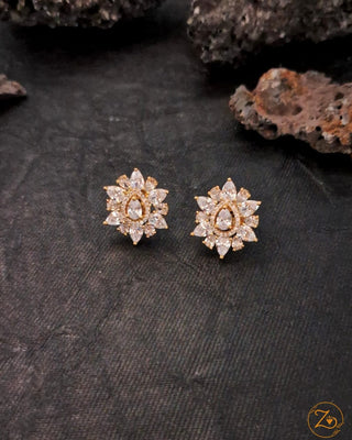 Zevarly Nitya Studs White Stone