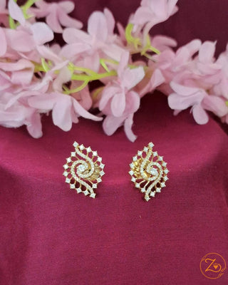 Zevarly Aahana Danglers White Stone