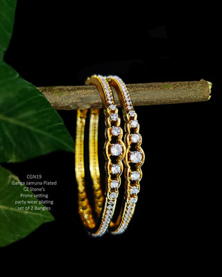 Elegant American Diamond Kada - AD Bangles | Model Wearing View | Buy Online India | Zevarly