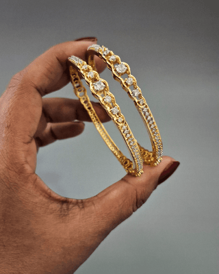 Elegant American Diamond Kada - AD Bangles | Side Angle View | Buy Online India | Zevarly