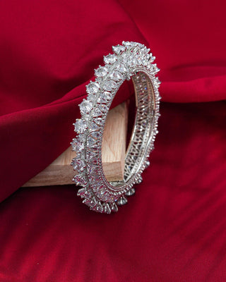 Elegant Dazzling White Crystal American Diamond Bangles, featuring a sparkling design and sophisticated shine