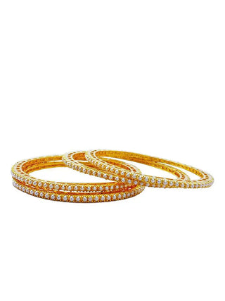 Elina Minimalist Bangles - AD Bangles | Side Angle View | Buy Online India | Zevarly